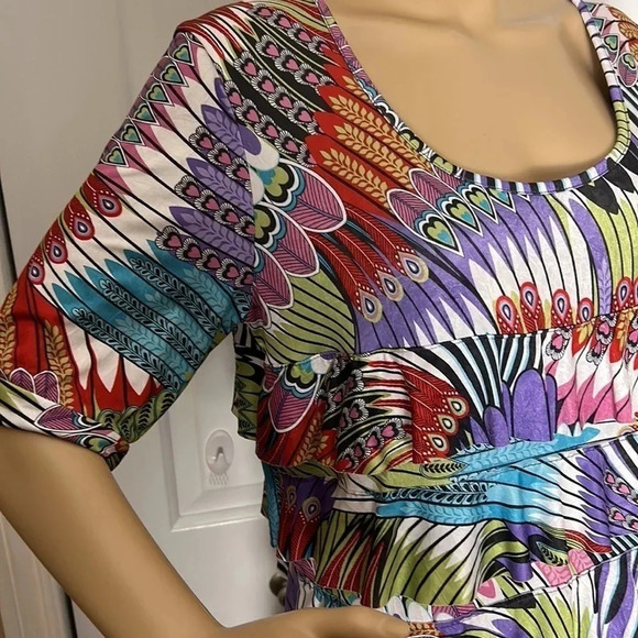 PATCHINGTON  dress,women Large,multicolore,tiered,ruffles,event,boho,colorful - Picture 4 of 17